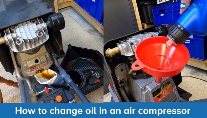 how to change oil in an air compressor