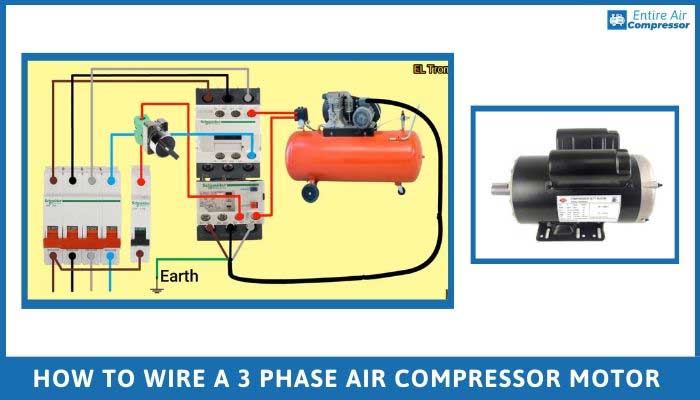 how to wire a 3 phase air compressor motor